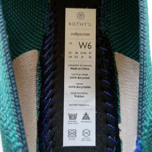 ROTHY'S The Loafer casual eco friendly everyday flats jade green Retired Size 6 - Picture 6 of 8